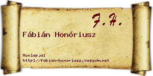 Fábián Honóriusz névjegykártya